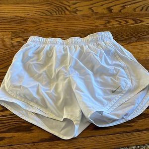 White Nike shorts